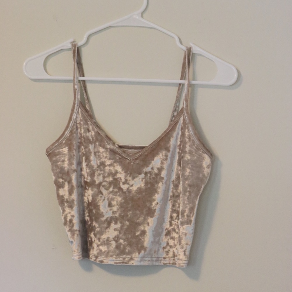 Urban Outfitters Kimchi Blue Velvet Crop Tank